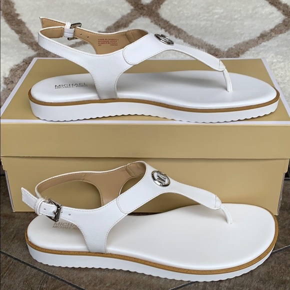 MICHAEL KORS JUDY THONG SAFFIANO PVC OPTIC WHITE - Picture 3 of 16